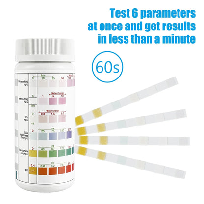 Aquarium Test Strips锛?00 Strips Aquarium Testing Kit for Freshwater Saltwater锛?Pond Test Strips for Fish Tank Testing Ph锛?Alkalinity锛?Nitrite
