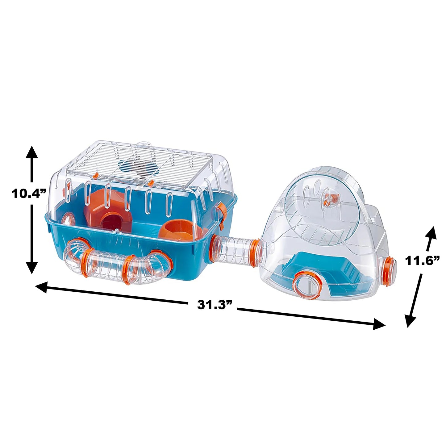 Combi 2 Starter Hamster Cage, Includeswater Bottle, Feeding Bowl, and Cozy House, 31.3L X 11.61W X 10.35H Inches, Blue