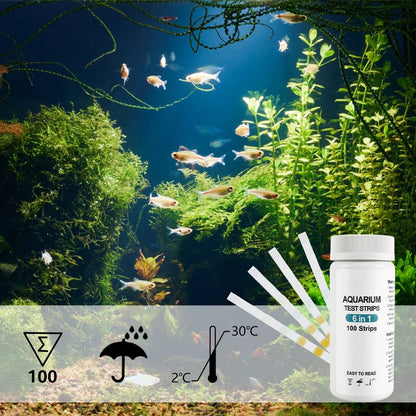 Aquarium Test Strips锛?00 Strips Aquarium Testing Kit for Freshwater Saltwater锛?Pond Test Strips for Fish Tank Testing Ph锛?Alkalinity锛?Nitrite