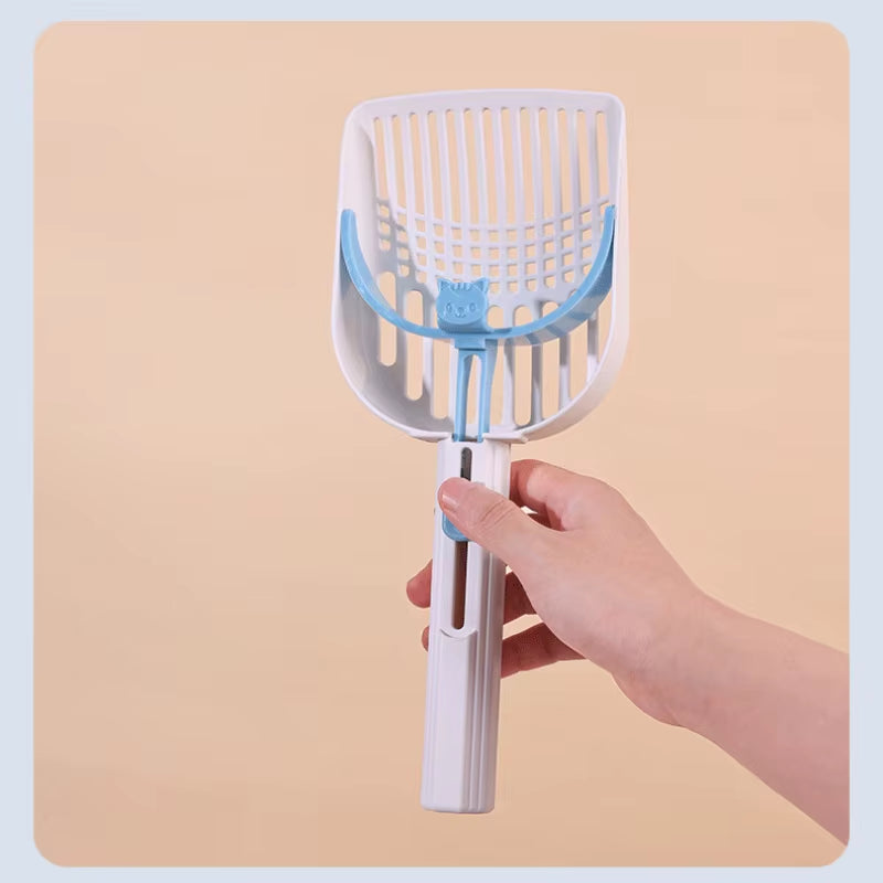 Cat Litter Shovel with Waste Bags Self Cleaning Cats Litter Scooper Portable Cat Litter Box Cleaning Tool Pet Cat Supplies