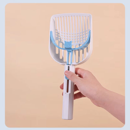 Cat Litter Shovel with Waste Bags Self Cleaning Cats Litter Scooper Portable Cat Litter Box Cleaning Tool Pet Cat Supplies