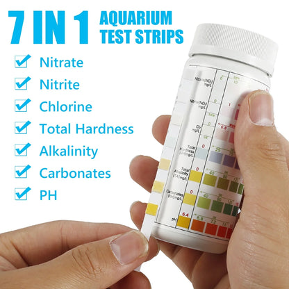 Aquarium Test Strips锛?00 Strips Aquarium Testing Kit for Freshwater Saltwater锛?Pond Test Strips for Fish Tank Testing Ph锛?Alkalinity锛?Nitrite