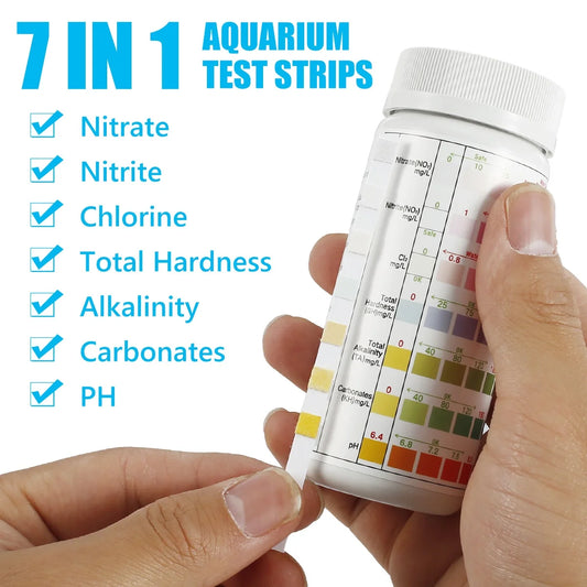 Aquarium Test Strips锛?00 Strips Aquarium Testing Kit for Freshwater Saltwater锛?Pond Test Strips for Fish Tank Testing Ph锛?Alkalinity锛?Nitrite
