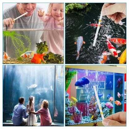 Aquarium Test Strips锛?00 Strips Aquarium Testing Kit for Freshwater Saltwater锛?Pond Test Strips for Fish Tank Testing Ph锛?Alkalinity锛?Nitrite